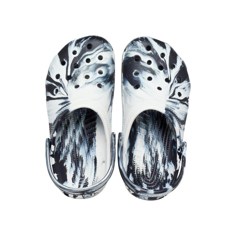 Sandália crocs classic marbled clog juvenil black/white - 5