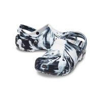 Sandália crocs classic marbled clog juvenil black/white