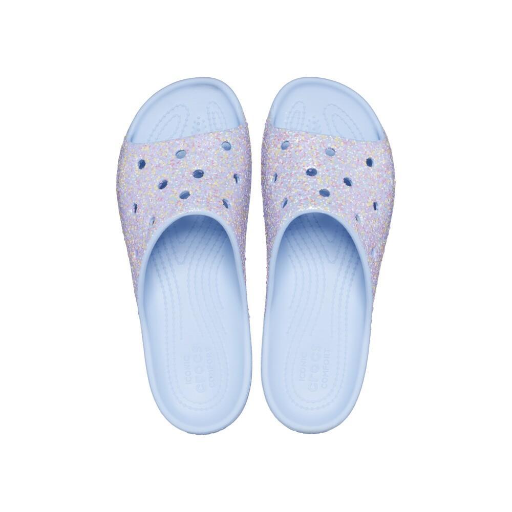 Chinelo classic plataform glitter slide blue calcite/multi - 6