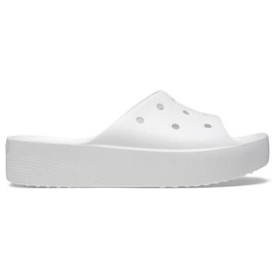 Sandália crocs classic plataform slide white