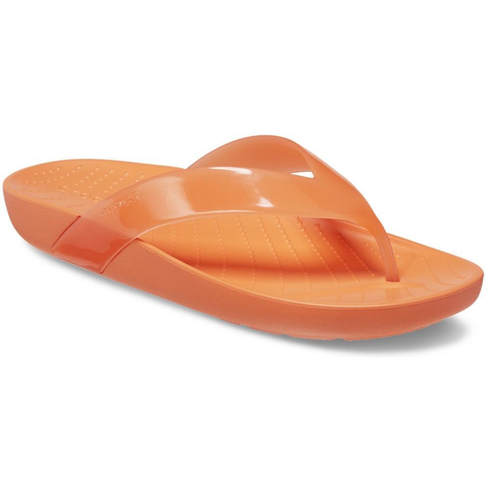 Chinelo crocs splash shine flip persimmon - 5