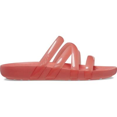 Sandália crocs splash glossy strappy sandal  neon watermelon