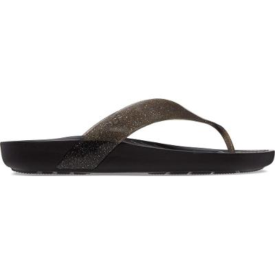 Chinelo crocs splash glitter flip black