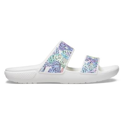 Sandália crocs classic butterfly sandal white/multi