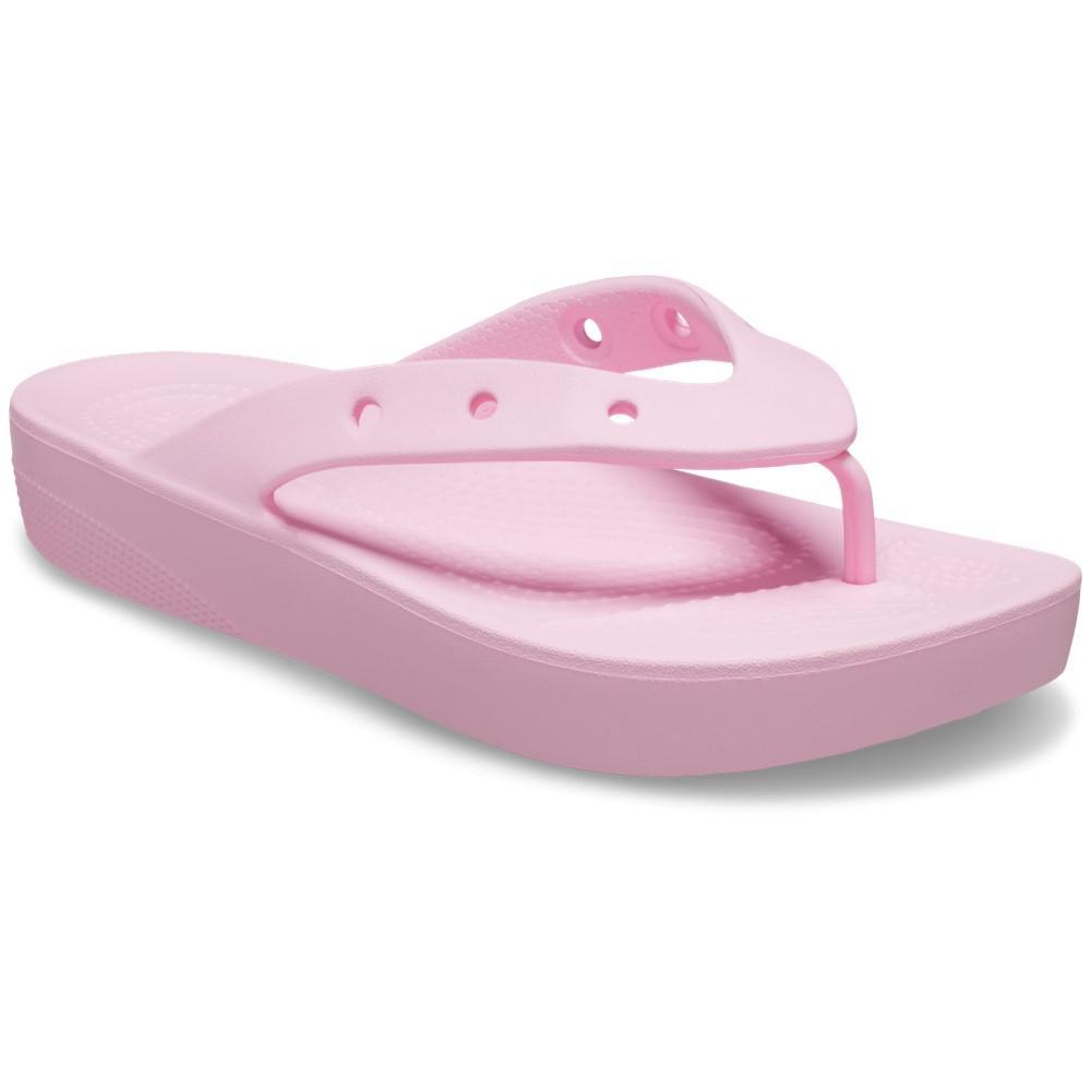 Chinelo crocs classic plataform flip flamingo - 6