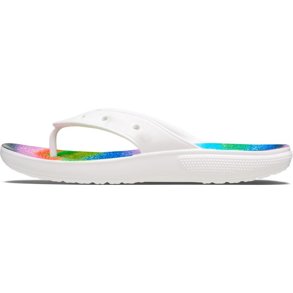 Chinelo crocs classic spary dye flip white/multi - 2