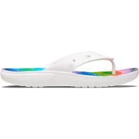 Chinelo crocs classic spary dye flip white/multi