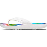 Chinelo crocs classic spary dye flip white/multi - 5