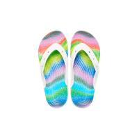 Chinelo crocs classic spary dye flip white/multi - 6
