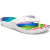 Chinelo crocs classic spary dye flip white/multi - 1