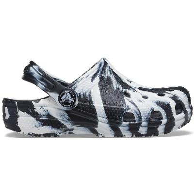Classic marbled clog t black/white
