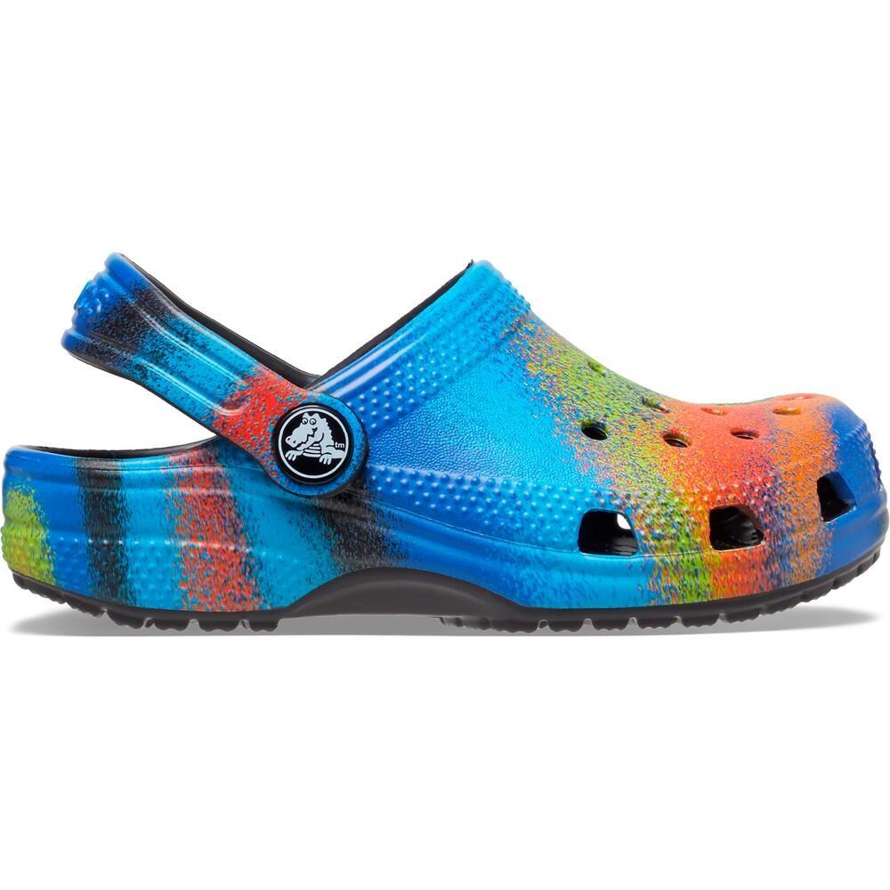 Sandália crocs classic spray dye clog kidst black/multi - 1