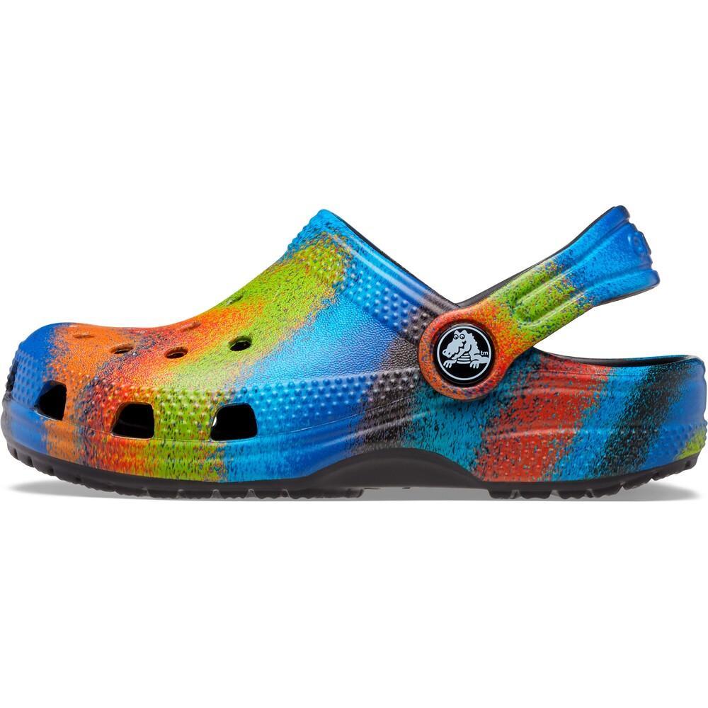 Sandália crocs classic spray dye clog kidst black/multi - 3