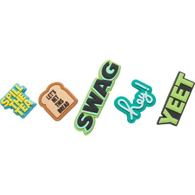 Jibbitz charm frases 5 pack unico