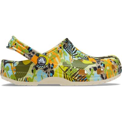 Sandália crocs classic far out clog t vanilla/multi