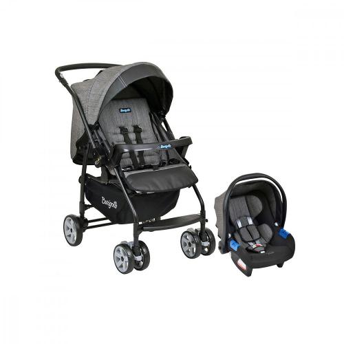 Carrinho de Bebê Travel System Rio K Burigotto 6 Rodas 4 Posições Suporta Crianças de Até 15Kg