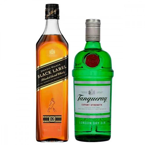 Gin Tanqueray 750 ml + Whisky Johnnie Walker Black Label 750 ml
