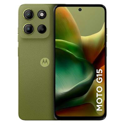 Smartphone Moto G15 256GB Verde Vegan Leather Tela 6.7 Câmera Dupla 50MP Selfie 8MP Dual Chip Android 15 Motorola