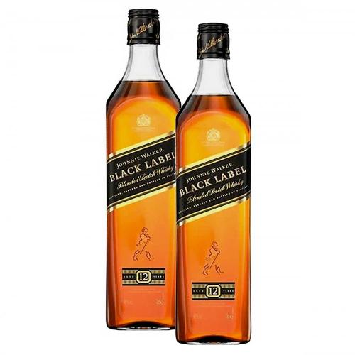 Kit Whisky Johnnie Walker Black Label 750ml com 2 unidades