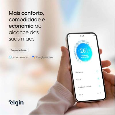 Ar Condicionado Split Hi Wall Eco II Inverter Connect Elgin 12.000 Btus Quente e Frio 220v R-32