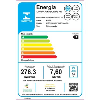 Ar Condicionado Split Hi Wall Inverter Midea AI Ecomaster 9.000 Btus Frio 220v R-32