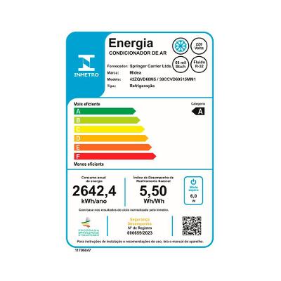 Ar Condicionado Split Teto Inverter Midea Connect 60.000 Btus Frio 220v R-32