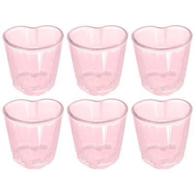 Conjunto de Copos para Shot Dynasty Love em Vidro Rosa 45ml - 6 Peças
