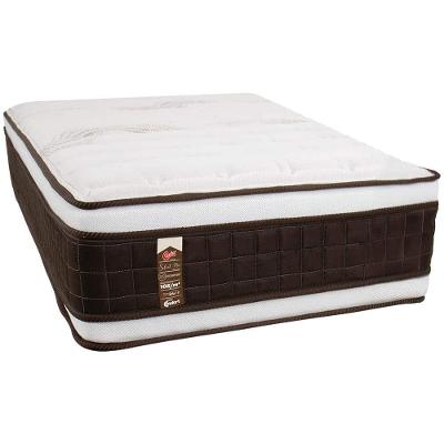 Colchão Solteirão Castor Sellect P Double com Molejo Tecnopedic, Euro Pillow e Revestimento em Malha 34x100x200cm - Marrom/Bege