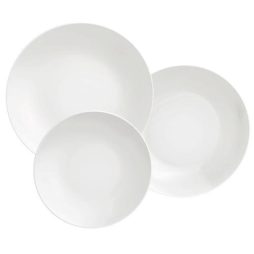 Conjunto com 12 Pratos Tramontina Leonora em Porcelana - Branco