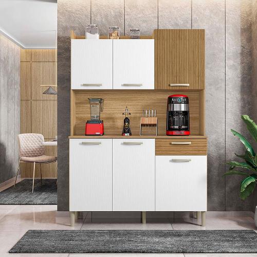 Cozinha Compacta Kit`s Paraná Florence com 6 Portas, 1 Gaveta e 2 Prateleiras - 121,5cm de largura