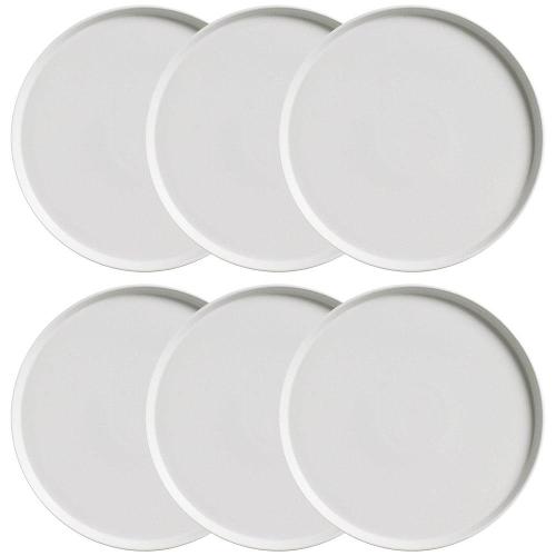 Conjunto com 6 Pratos Rasos Porto Brasil Neo Vit em Stoneware 27 cm – Cinza