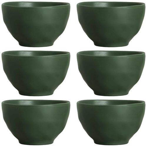 Conjunto de Bowls Porto Brasil Orgânico Leaf em Stoneware Verde 558 ml - 6 Peças