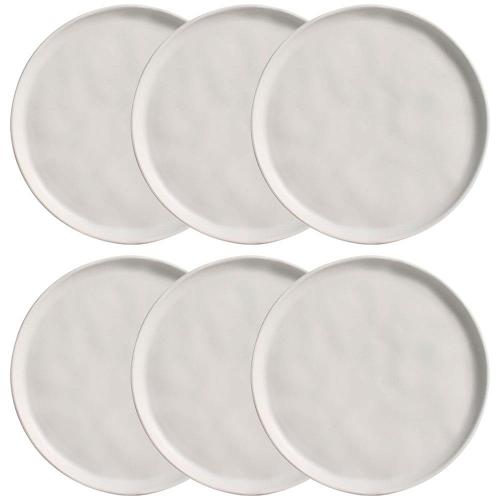 Conjunto com 6 Pratos de Sobremesa Porto Brasil Bio Vit em Stoneware 21,5cm – Cinza