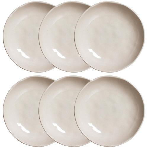 Conjunto com 6 Pratos Fundos Porto Brasil Clay em Bio Stoneware 22,5cm – Areia