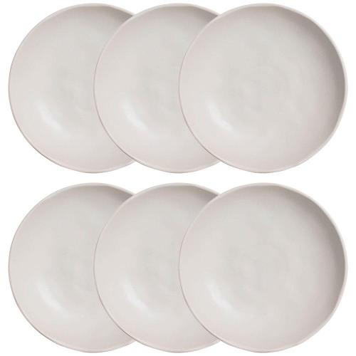 Conjunto com 6 Pratos Fundos Porto Brasil Bio Vit em Stoneware 22,5 cm – Cinza
