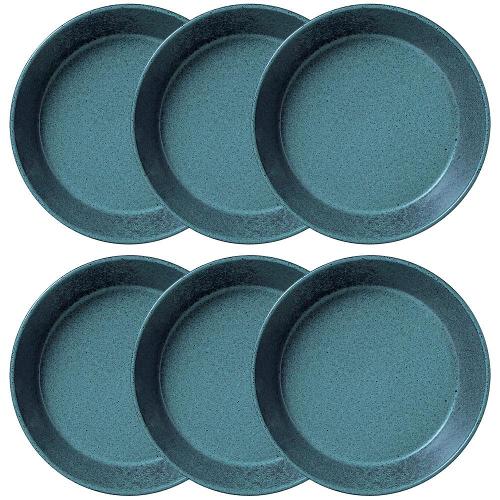 Conjunto com 6 Pratos Fundos Porto Brasil Neo Night Sky em Stoneware 19,5 cm – Azul