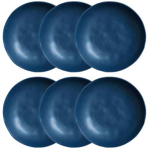 Conjunto com 6 Pratos Fundos Porto Brasil Bio Boreal em Stoneware 22,5 cm – Azul
