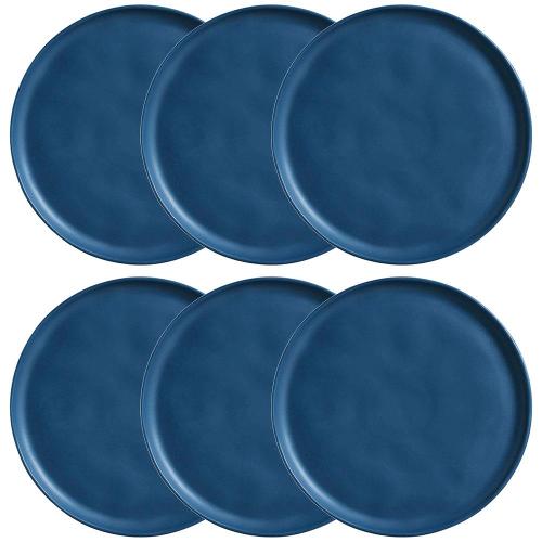 Conjunto com 6 Pratos Rasos Porto Brasil Bio Boreal em Stoneware 27,5 cm – Azul
