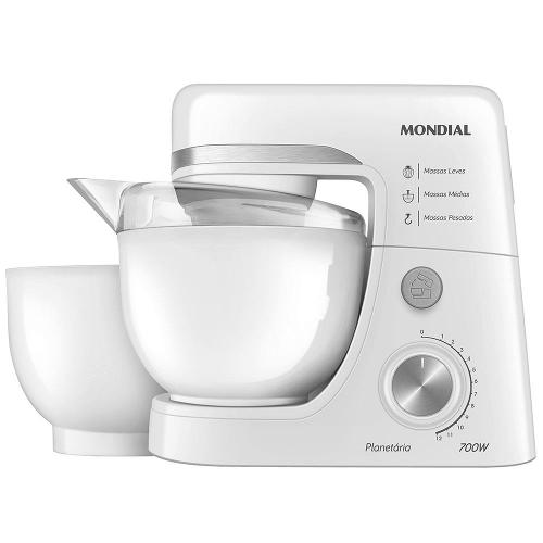 Batedeira Planetária Mondial BP-03W-2B com 12 Velocidades e 700W - Branca