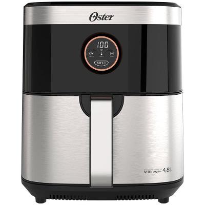 Fritadeira Elétrica Sem Óleo Air Fryer 2 em 1 Oster OFRT660 4,8L com Função Desidratar – Black Inox