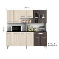 Cozinha Compacta Poliman Móveis Clara com 12 Portas e 1 Gaveta - 180cm de largura - 5