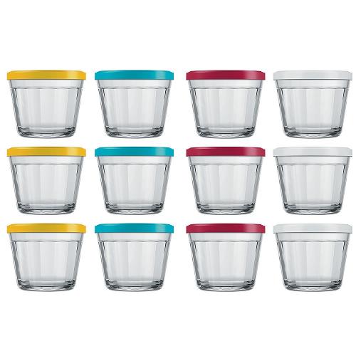 Conjunto de Tigelas com Tampa Copo Americano em Vidro 150 ml – 12 Peças