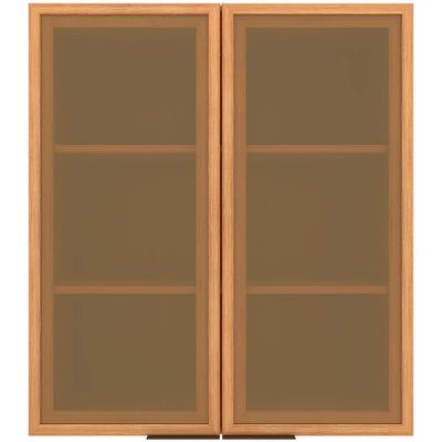 Armário Aéreo Bartira Cristal MDP 15mm com 2 Portas com Vidro e 2 Prateleiras - 80cm de largura