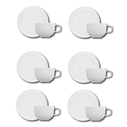 Conjunto de Xícaras para Chá Germer Shell em Porcelana 240 ml – 6 Peças