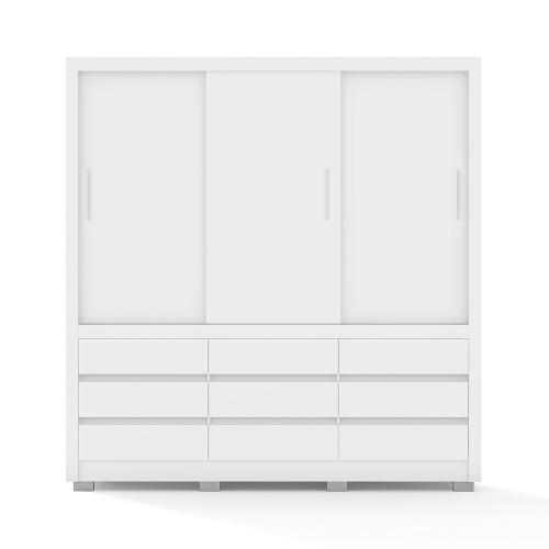 Guarda-Roupa Bartira Arezzo com 3 Portas e 9 Gavetas Externas - 207,4cm de largura