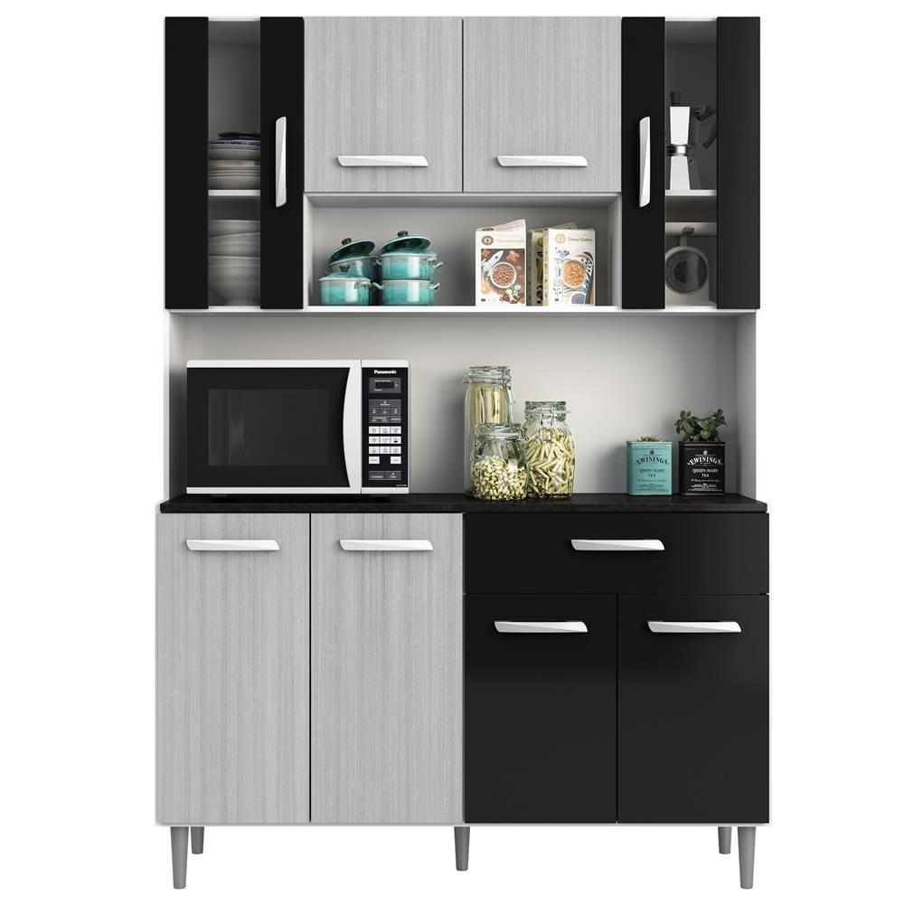 Cozinha Compacta Poliman Móveis Gabi com 8 Portas e 1 Gaveta - 120cm de largura - 1