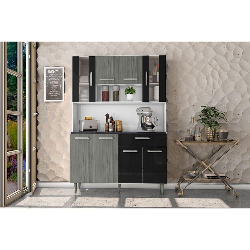 Cozinha Compacta Poliman Móveis Gabi com 8 Portas e 1 Gaveta - 120cm de largura - 2