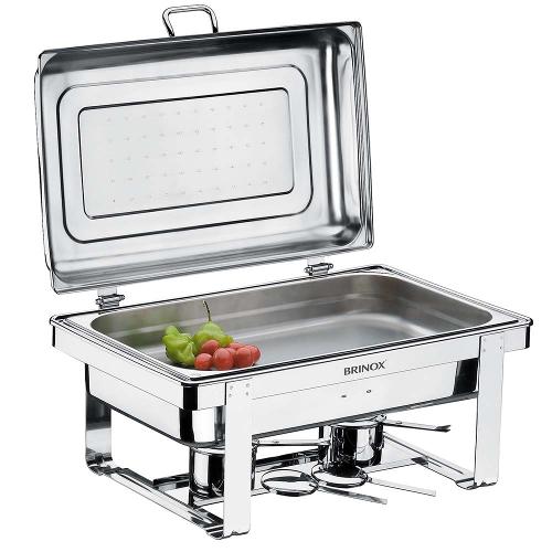 Rechaud Retangular Brinox Savoy com 2 Cubas 1098/202 - 5 Peças