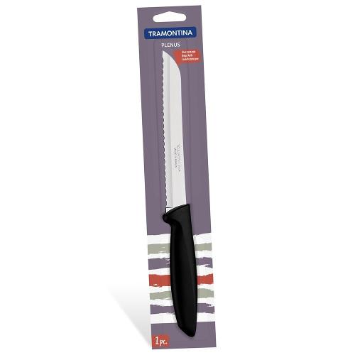 Faca para Pão 8" Tramontina Plenus em Inox Preta - 1 Peça