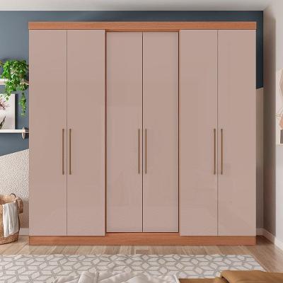 Guarda-Roupa Casal Bartira Napoli UP com 234,5cm de Largura, 6 Portas, 4 Gavetas e 4 Prateleiras